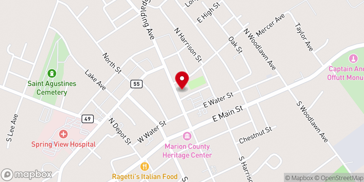 Map showing location of Marion Co Country Ham Days