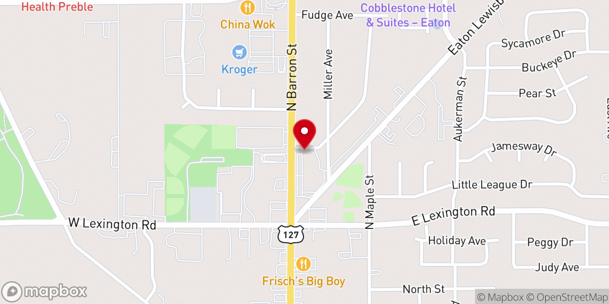 Map showing location of Wings Etc.