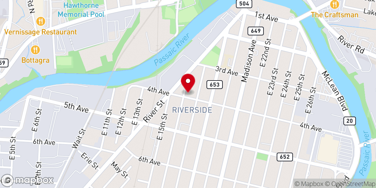 Map showing location of Epworth Methodist Episcopal Church
