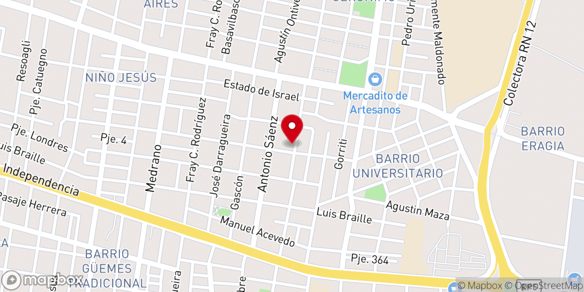 Map showing location of Centro Pastoral San José Obrero
