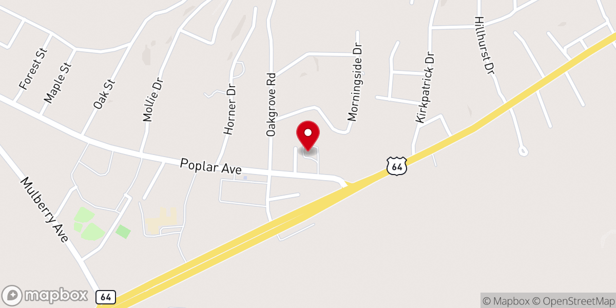 Map showing location of First Presbyterian Church