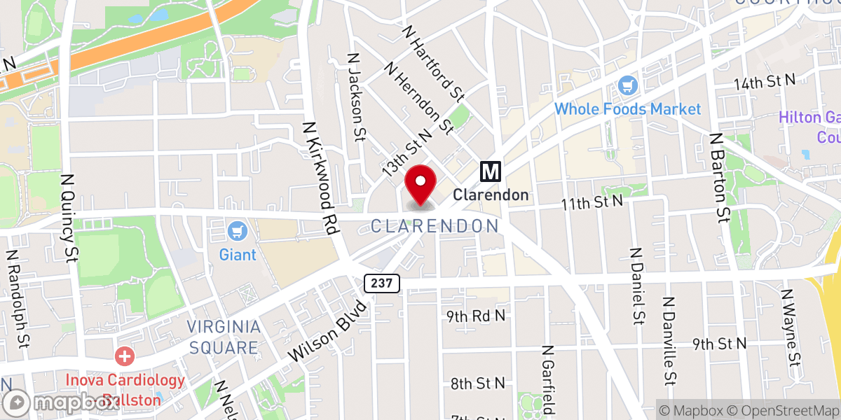 Map showing location of Stone Hot Pizza Clarendon