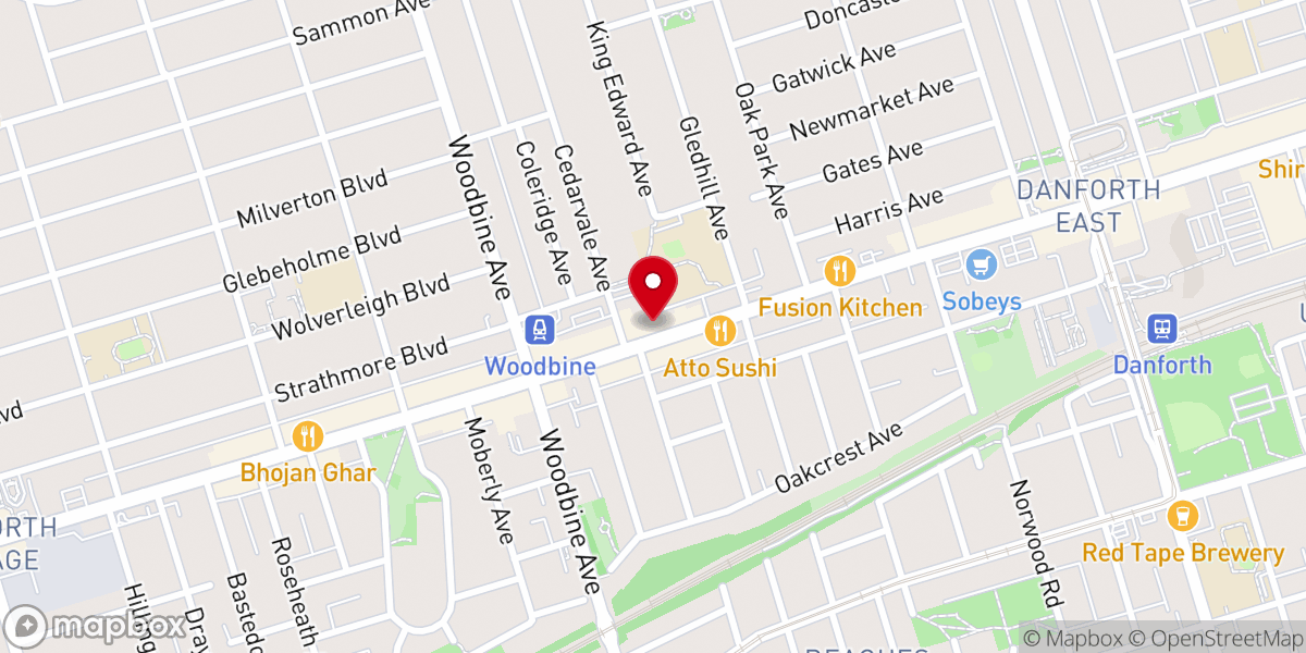 Map showing location of Danforth Mennonite Church