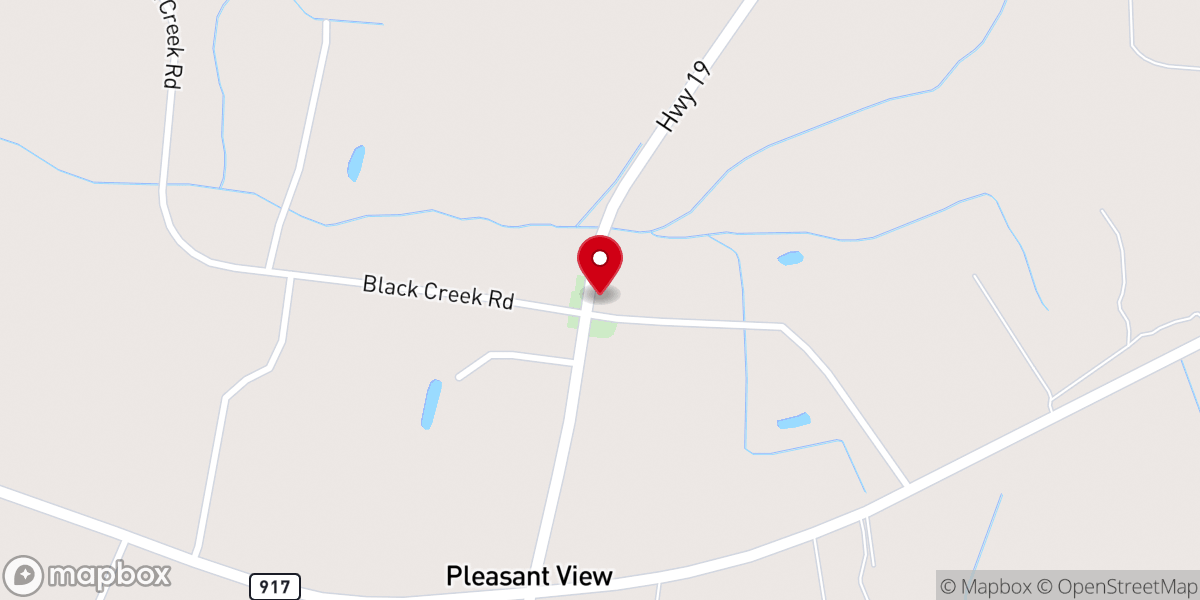 Map showing location of Pleasant View Baptist Church