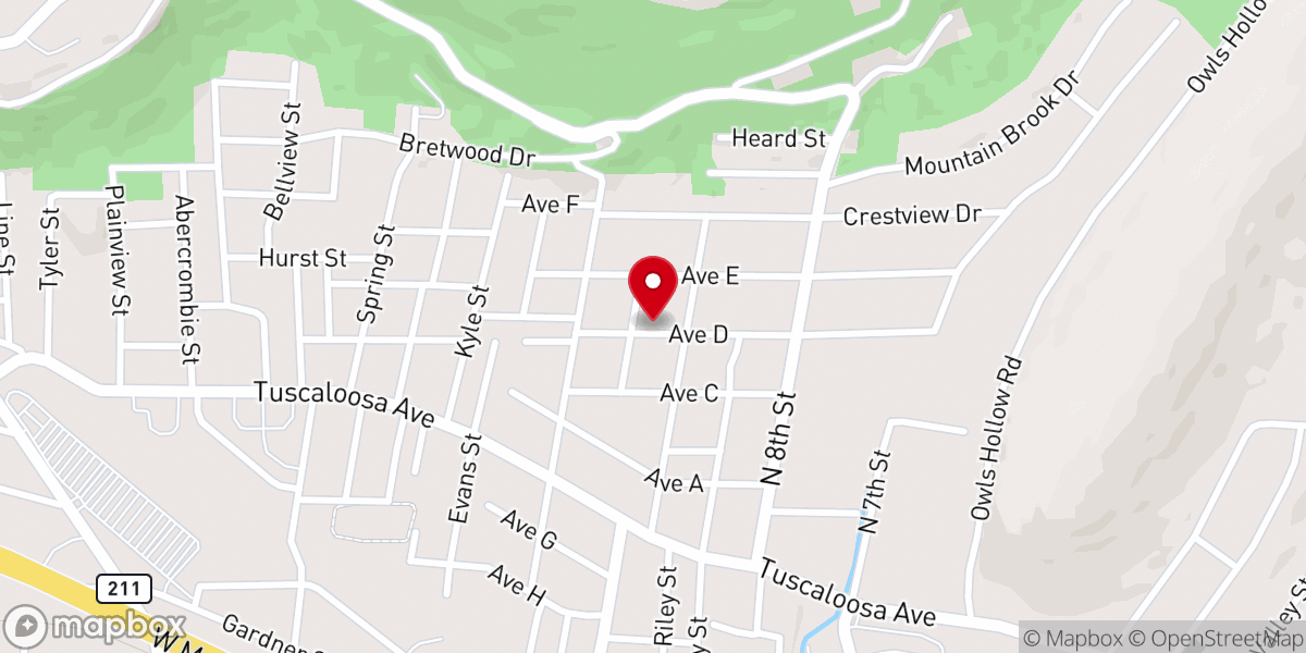 Map showing location of Handy Chapel African Methodist Episcopal Church