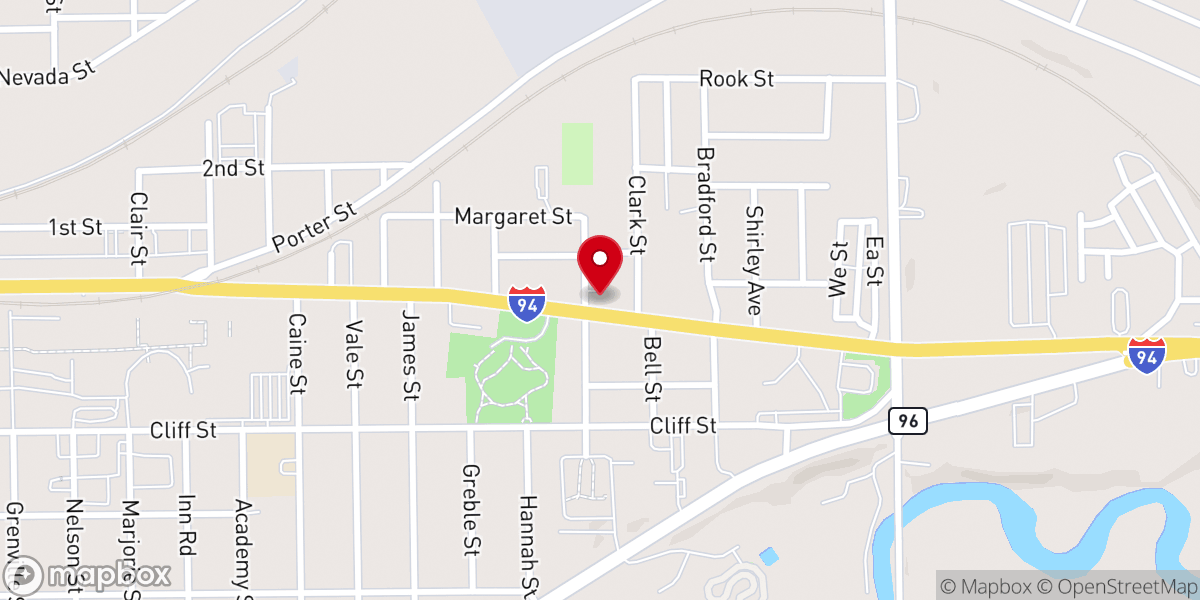 Map showing location of Battle Creek Gospel Hall