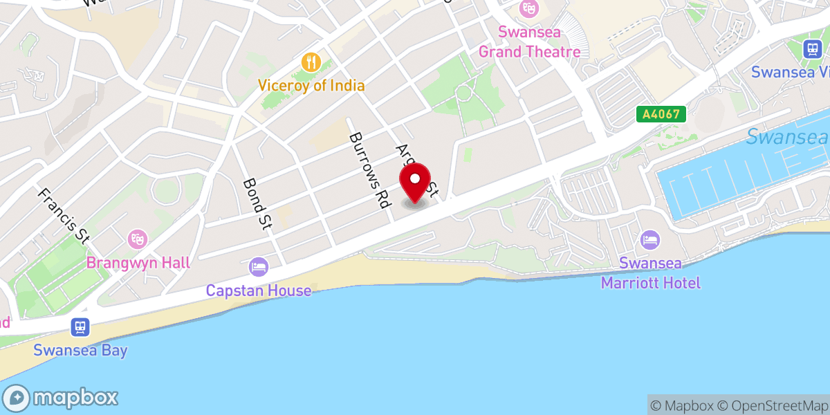 Map showing location of Christ Church Swansea