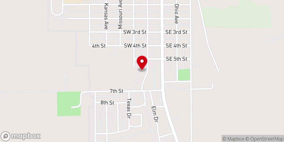 Map showing location of First Christian Church