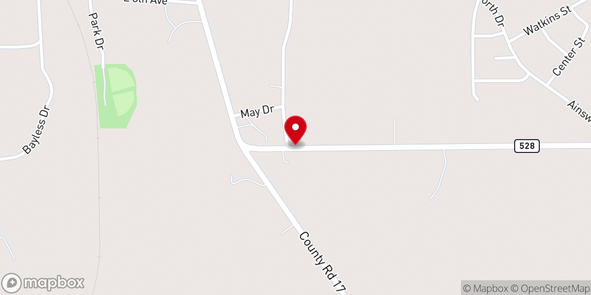 Map showing location of Alpha Omega Christian Academy