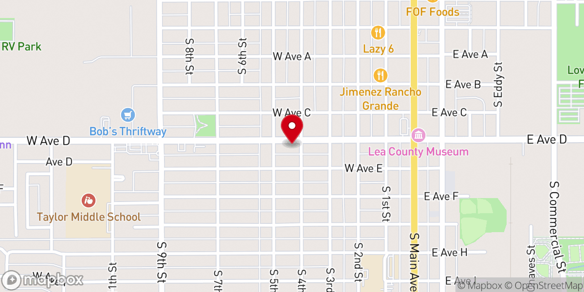 Map showing location of SDA Lovington Bilingual Church
