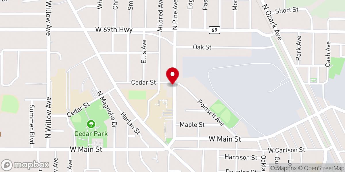 Map showing location of Trumann Revival Center