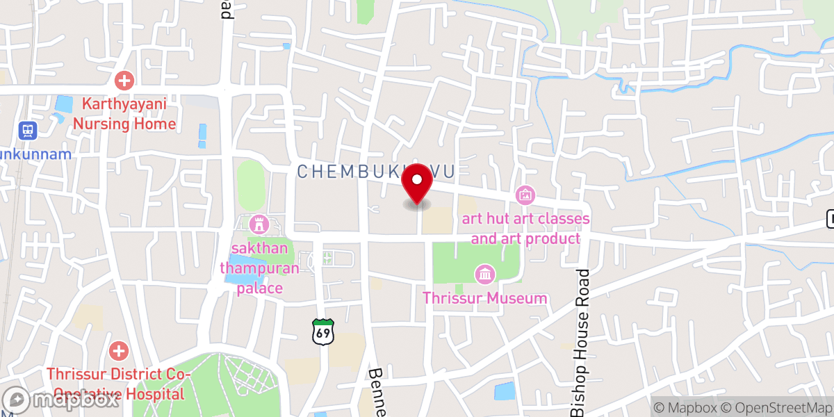Map showing location of St. Thomas Orthodox Syrian Church