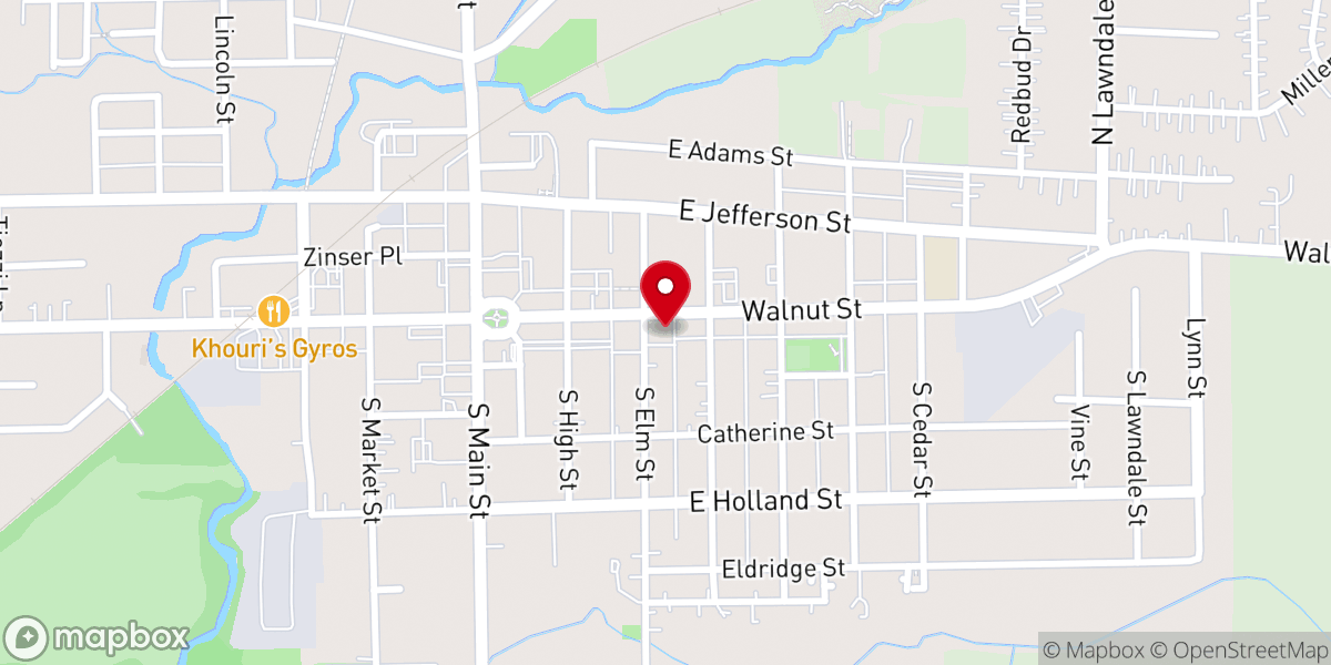 Map showing location of Washington Presbyterian Church