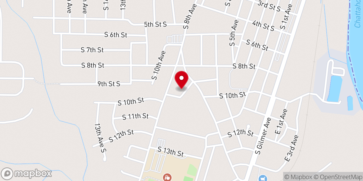 Map showing location of Lanett Congregational Christian
