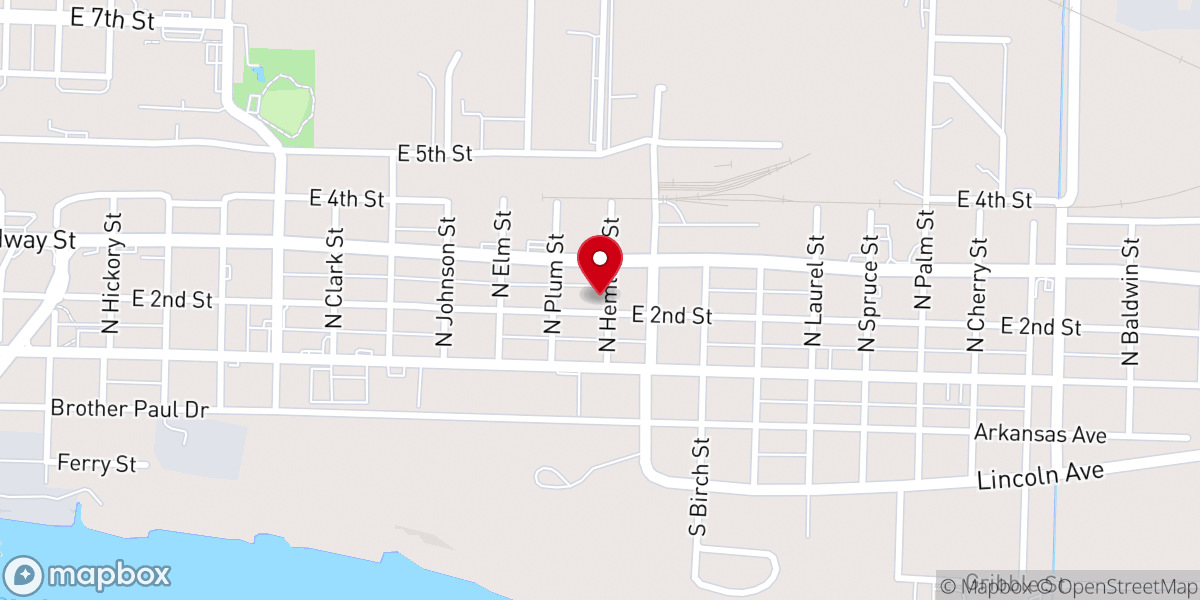 Map showing location of Bailey Chapel Baptist Church