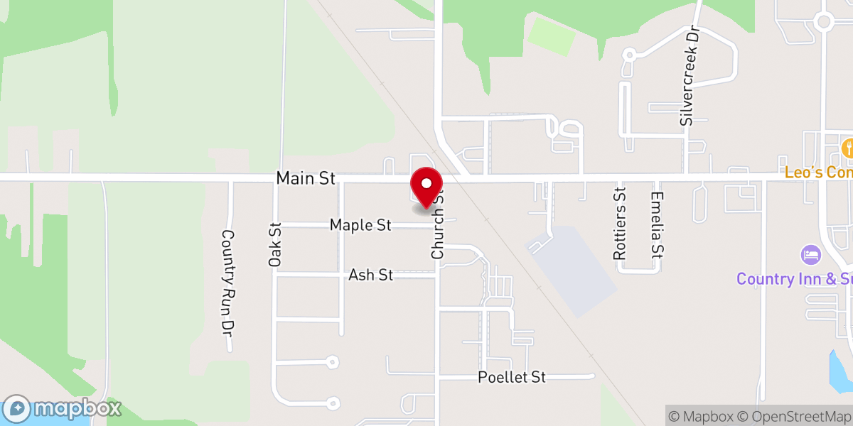 Map showing location of Birch Run Leaps & Bounds