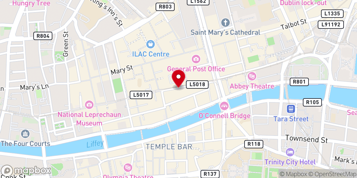 Map showing location of Cronin Tailors