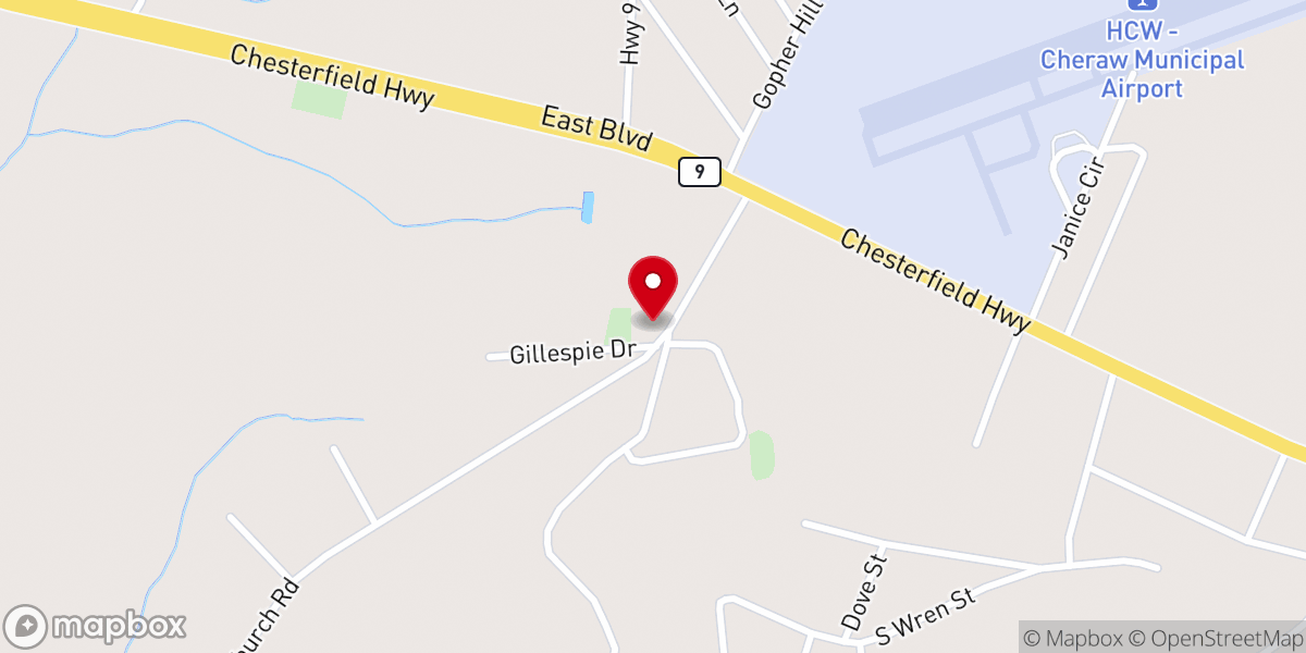Map showing location of Smithville Church