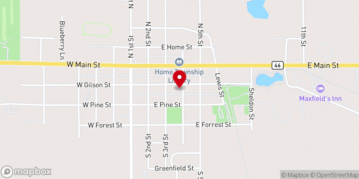 Map showing location of Edmore Seventh-day Adventist Church