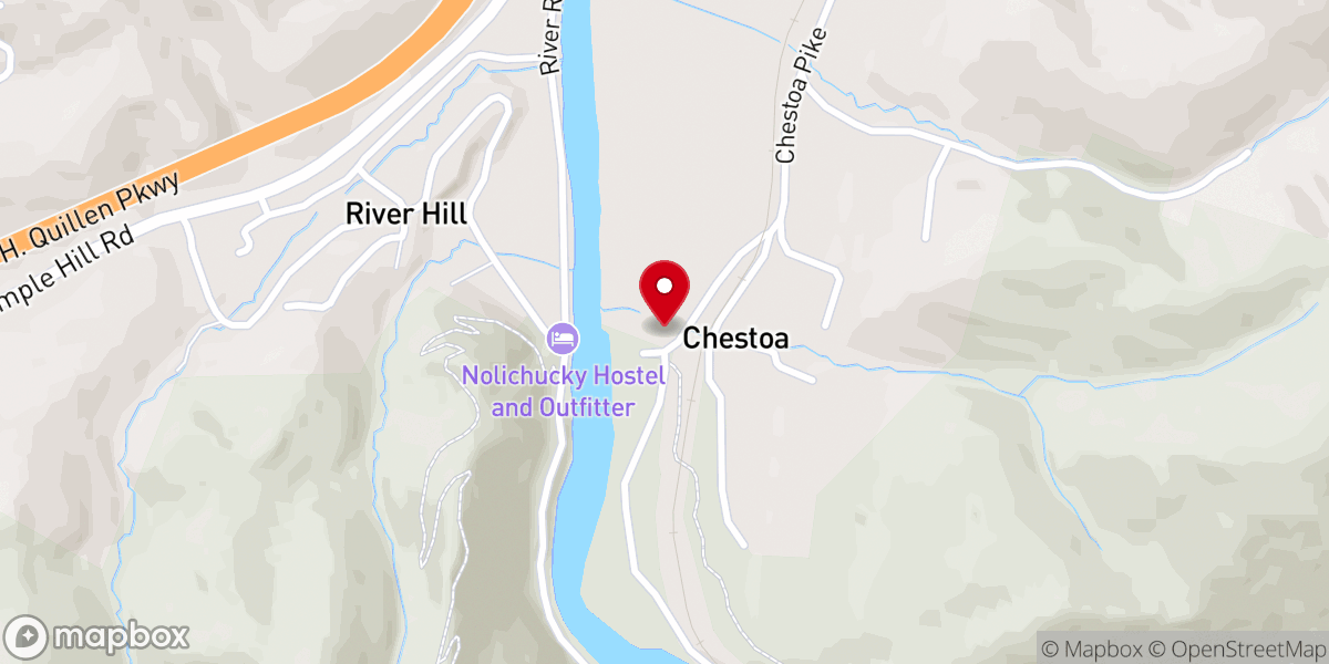 Map showing location of Unaka Springs Freewill Baptist church