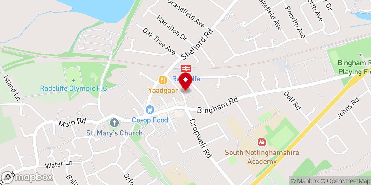 Map showing location of St Anne, Radcliffe on Trent