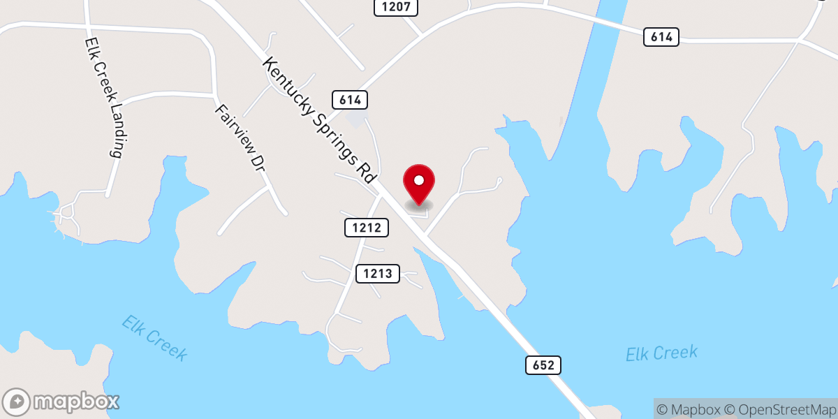 Map showing location of Elk Creek Baptist Church