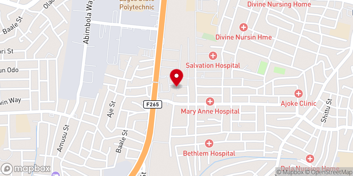 Map showing location of Araba Baptist Church