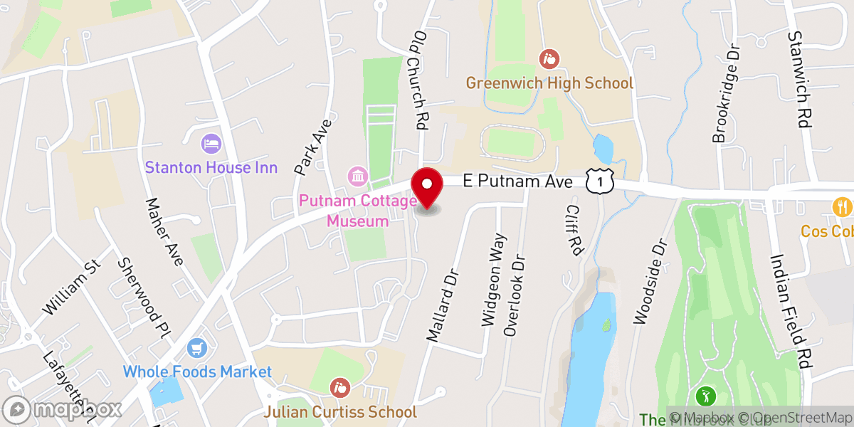 Map showing location of Temple Sholom