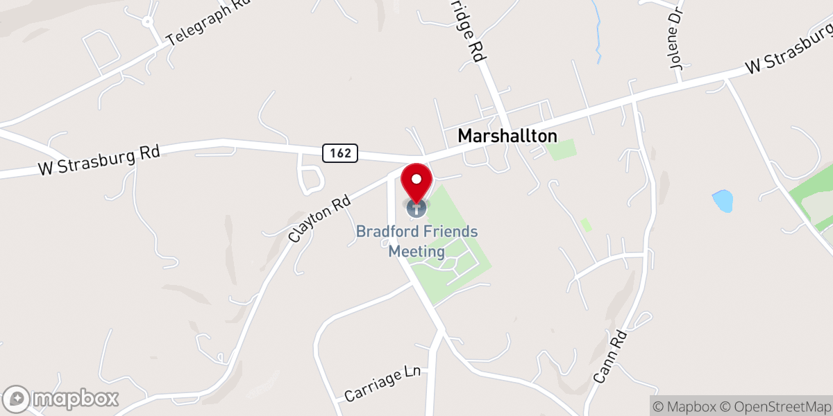 Map showing location of Bradford Friends Meeting