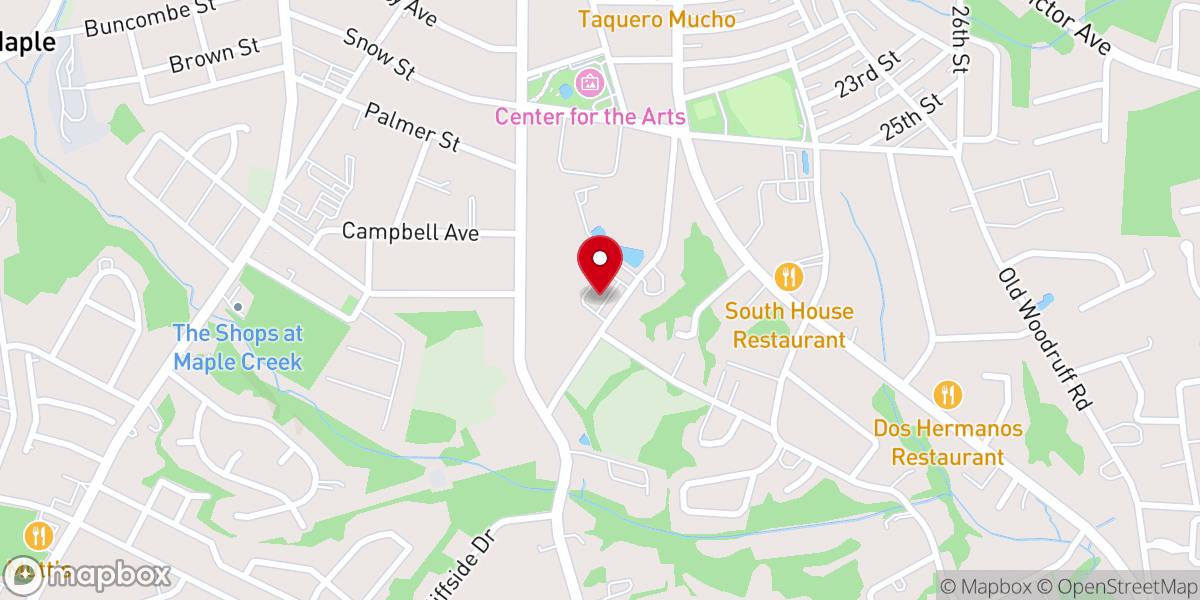 Map showing location of Greer Community Ministries