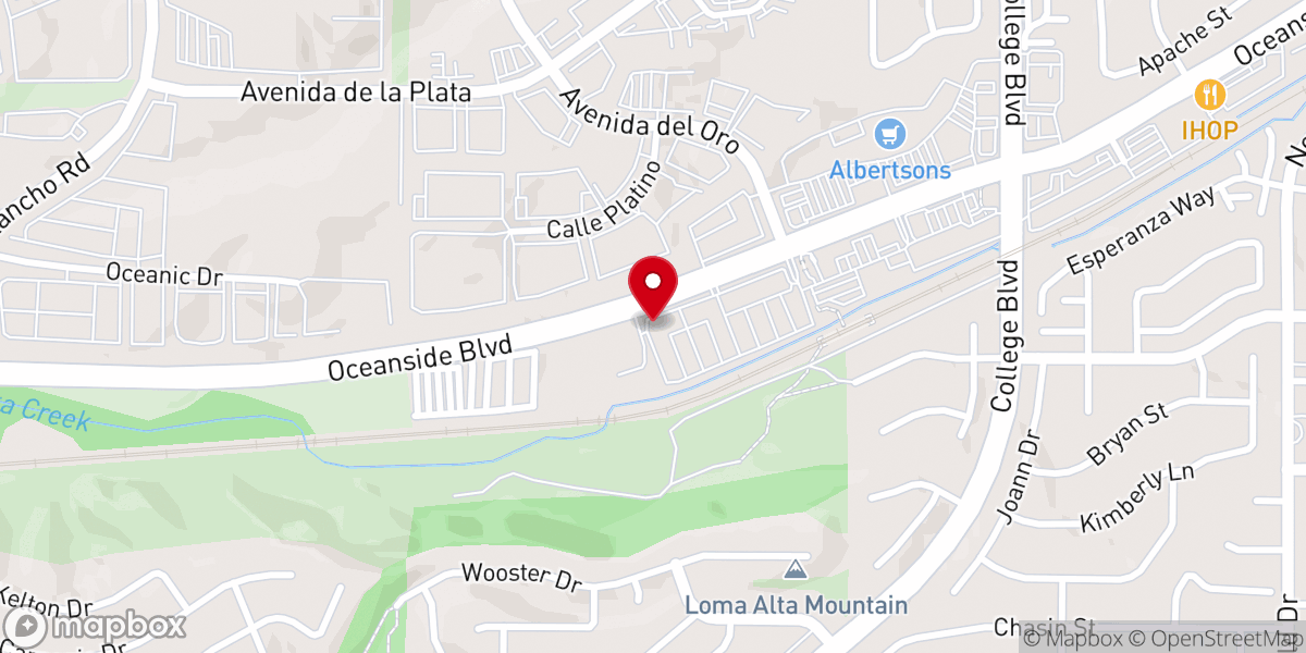 Map showing location of Higher Praise Oceanside