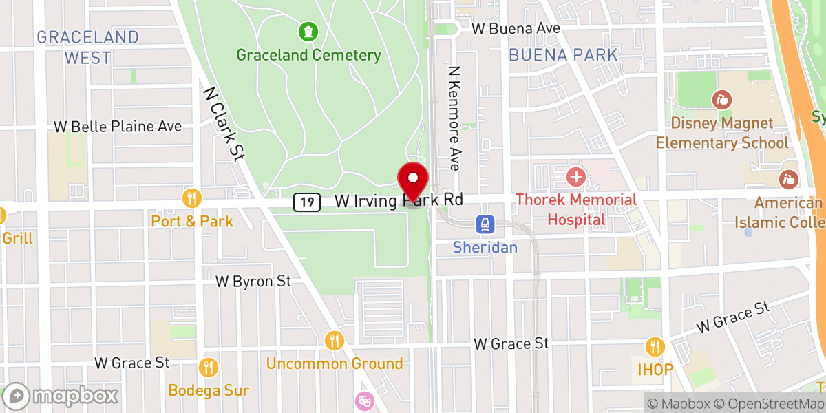 Map showing location of International Central Gospel Church Chicago
