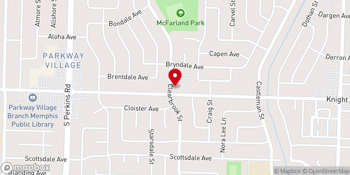 Map showing location of Greater Middle Baptist Church