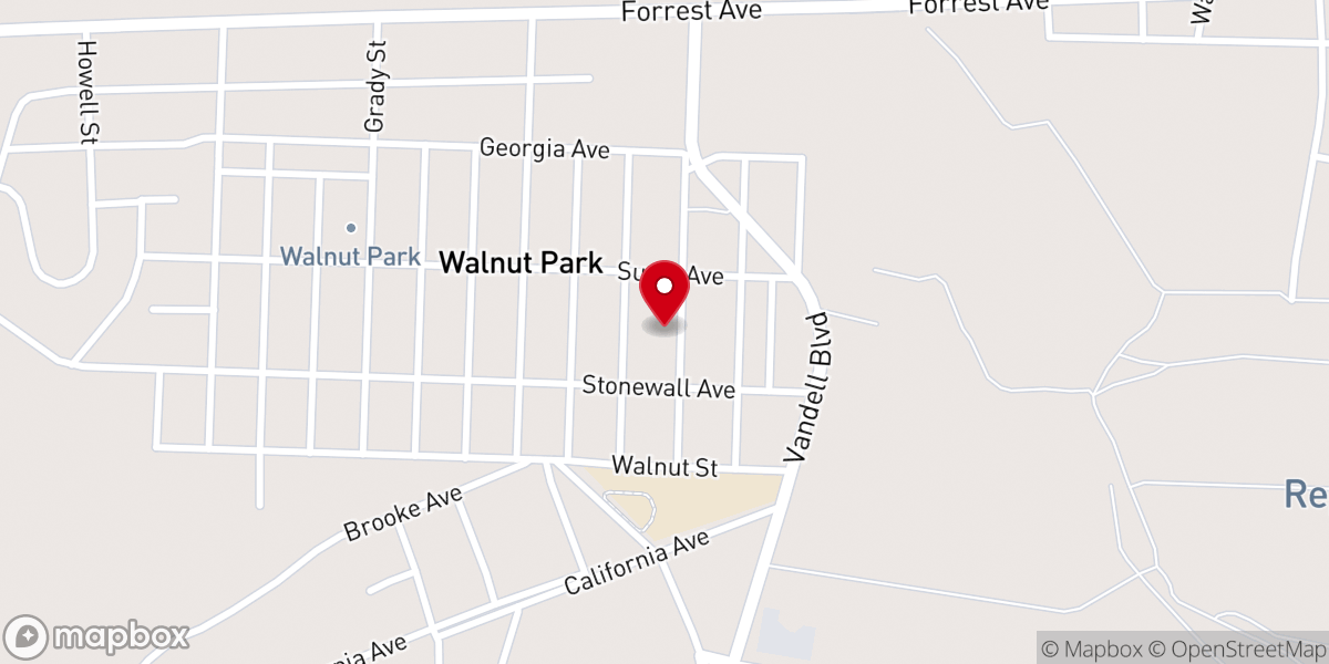 Map showing location of Walnut Park Presbyterian Church