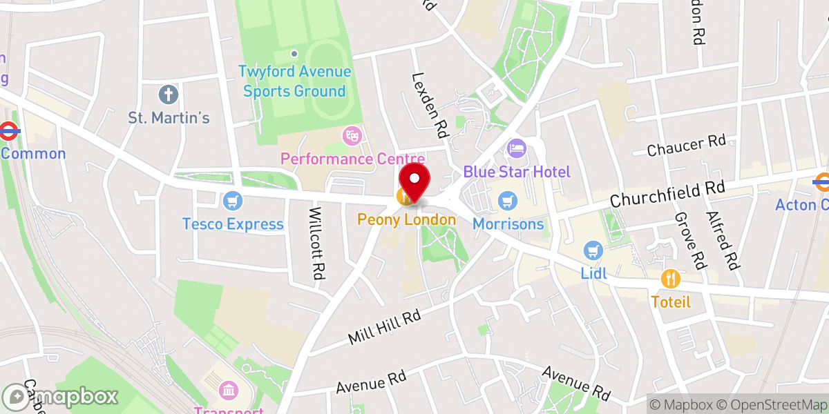 Map showing location of Acton Hill Church