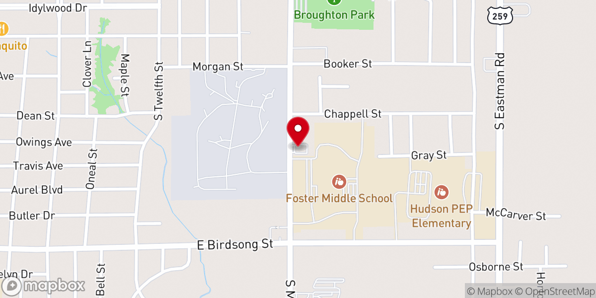 Map showing location of St John Missionary Baptist Church