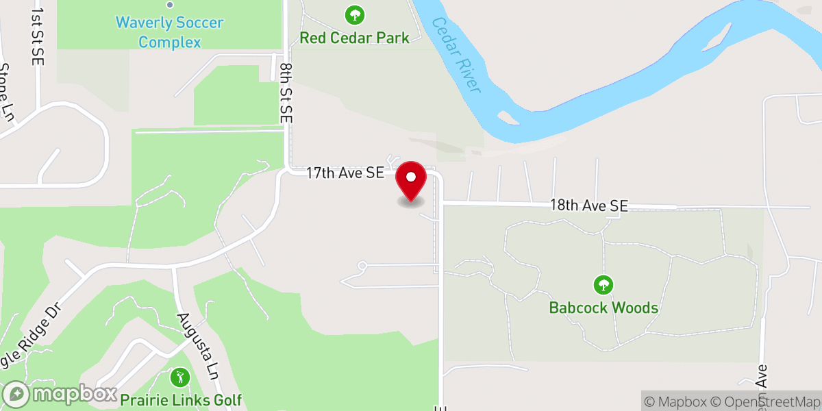 Map showing location of Peace United Church of Christ