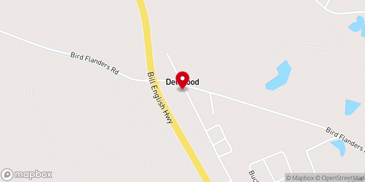 Map showing location of Dellwood Baptist Church