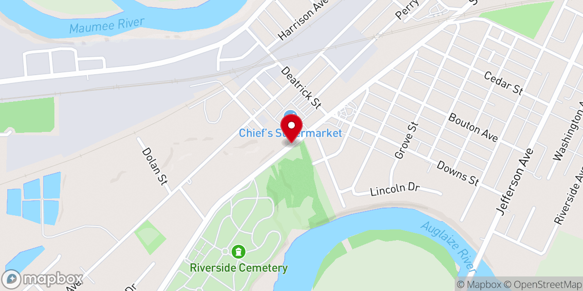 Map showing location of Riverside Chapel