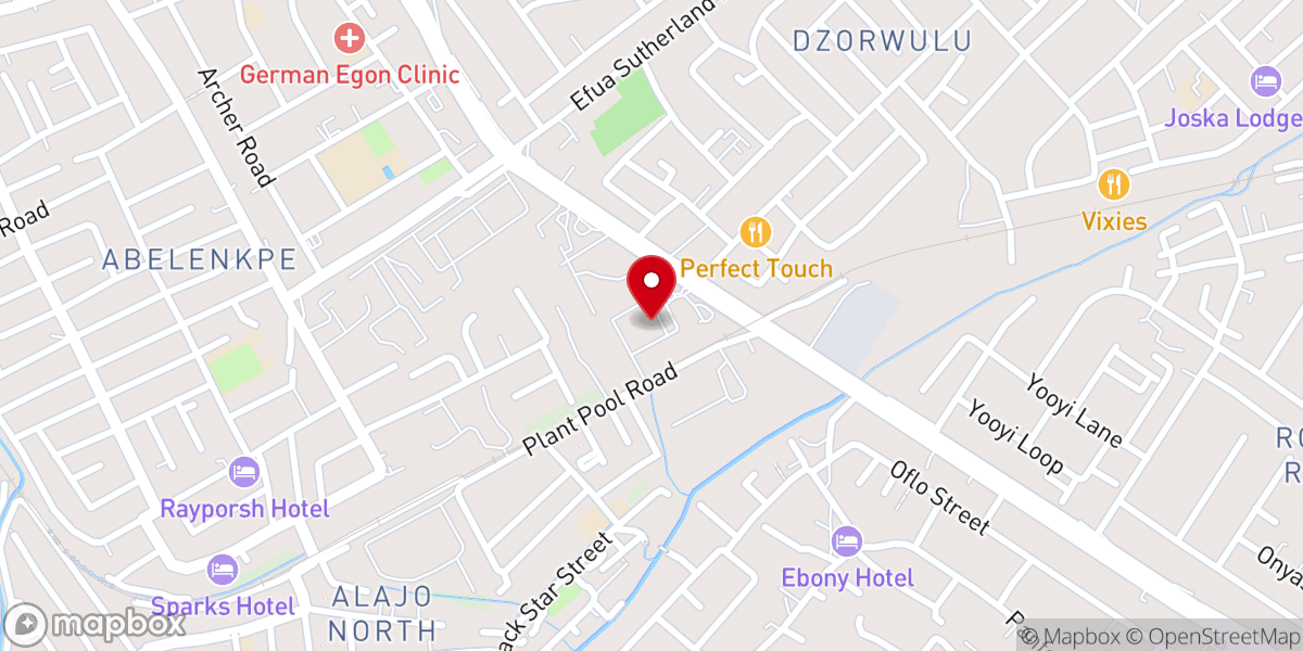 Map showing location of Perez Chapel International (Perez Dome), Dzorwulu