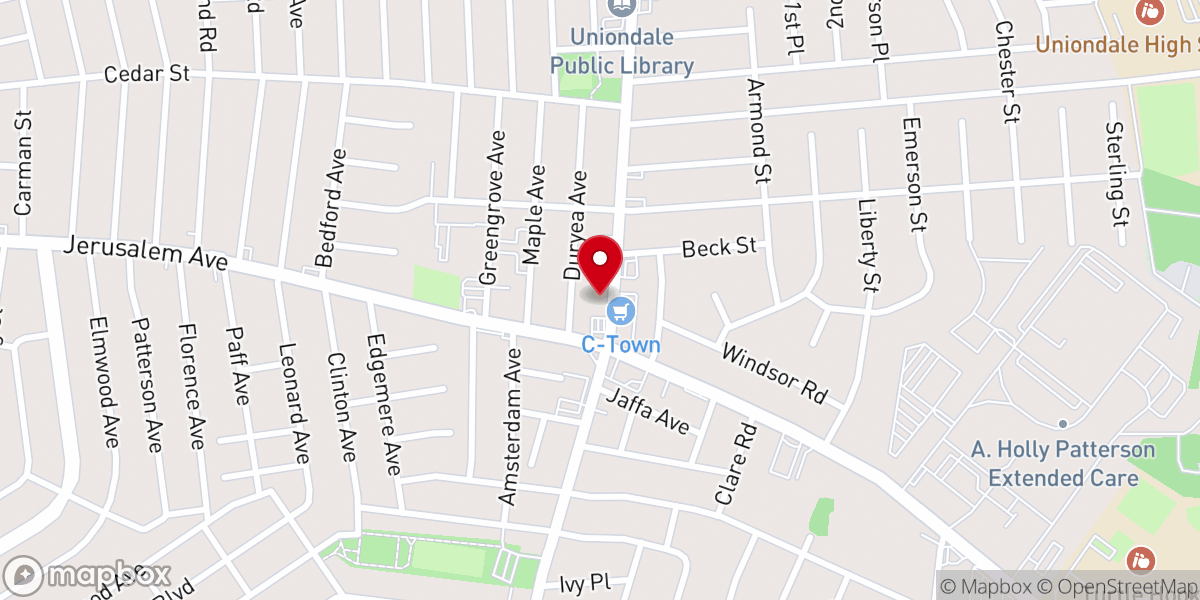 Map showing location of Uniondale Salem French Seventh-Day Adventist Church - Long Island, New York