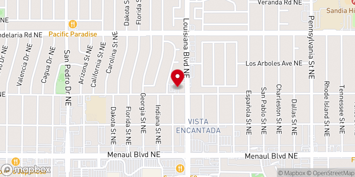 Map showing location of City Church of Albuquerque