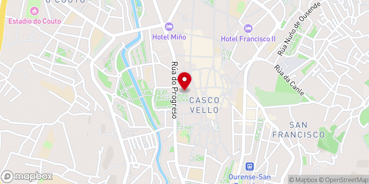 Map showing location of Cáritas Diocesana de Ourense