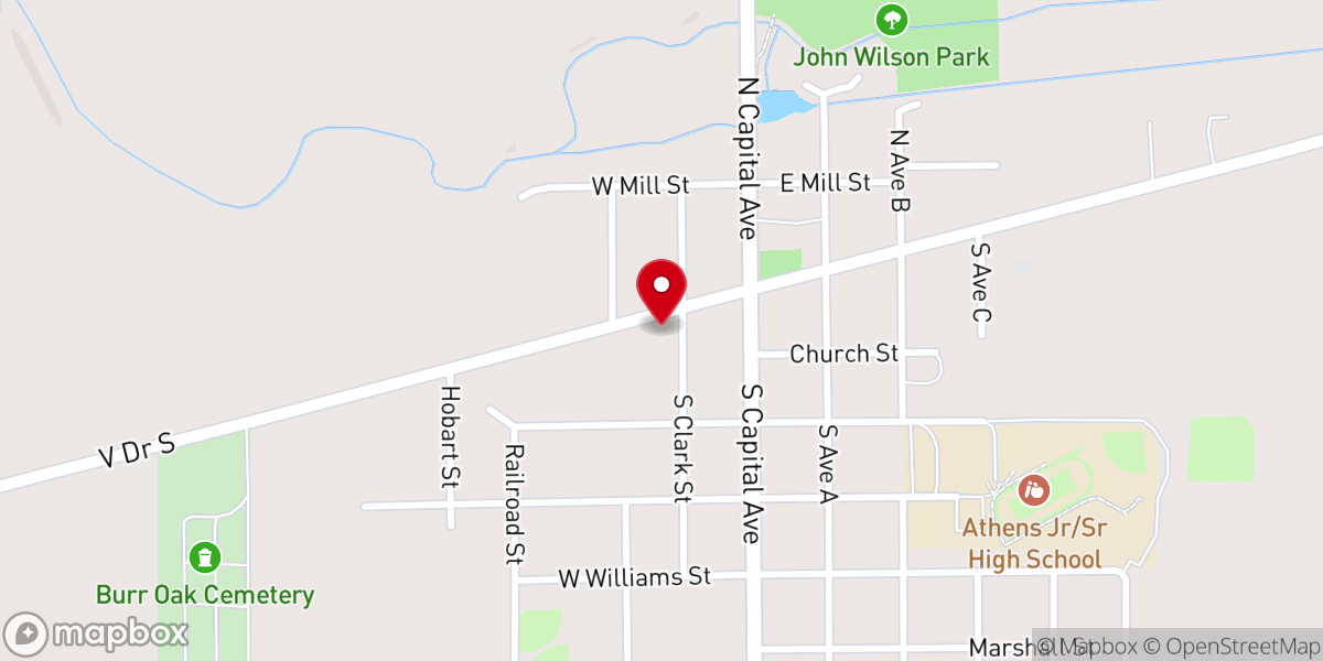 Map showing location of Congregational Church