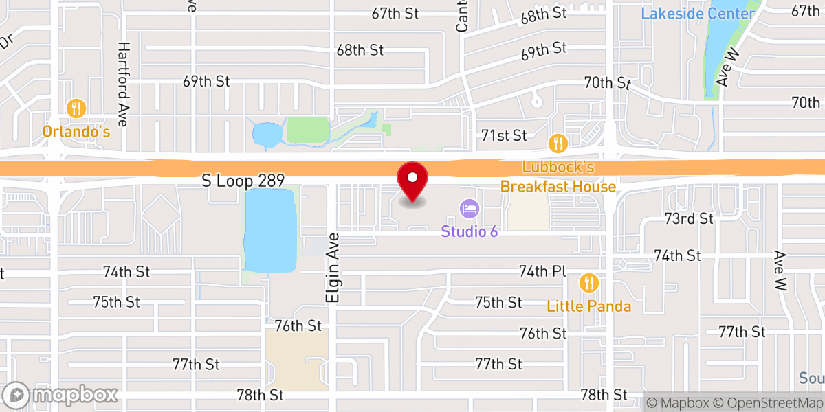 Map showing location of Lubbock Reformed Church