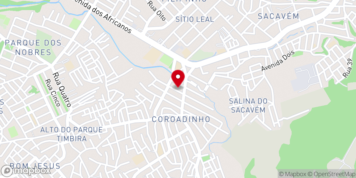 Map showing location of Primeira Igreja Batista em Coroadinho