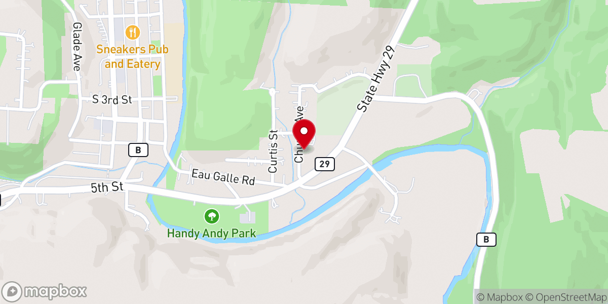 Map showing location of St Johns Lutheran Church
