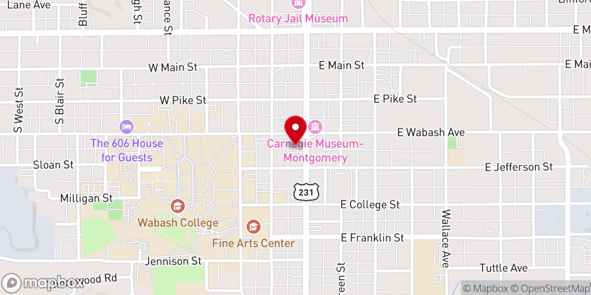 Map showing location of Wabash Avenue Presbyterian Church