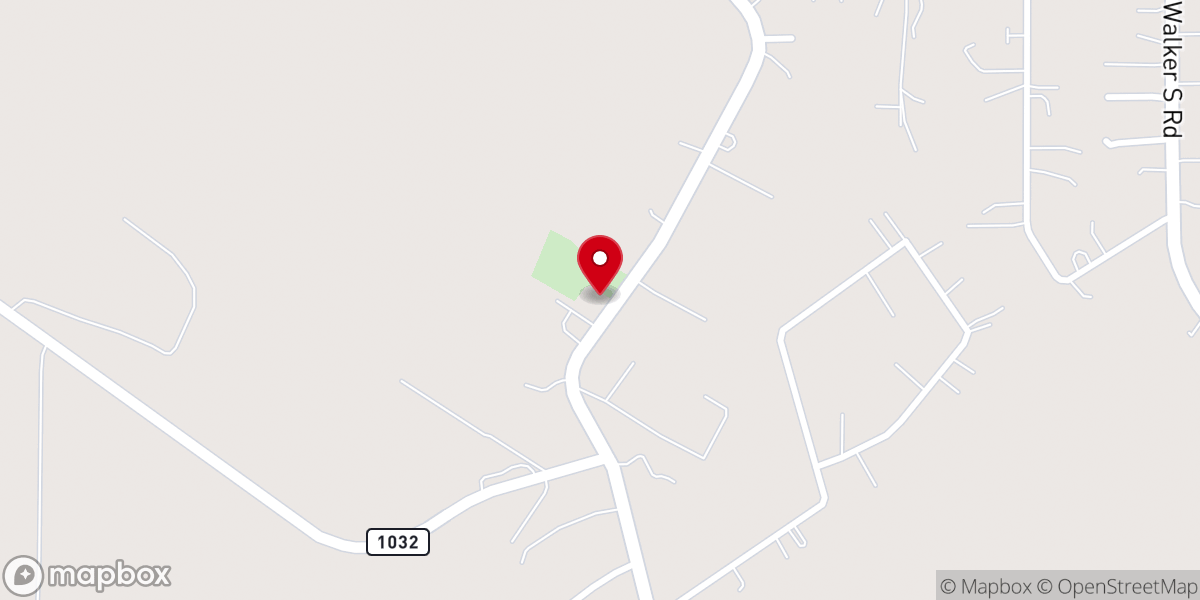Map showing location of Grays Creek Baptist Church