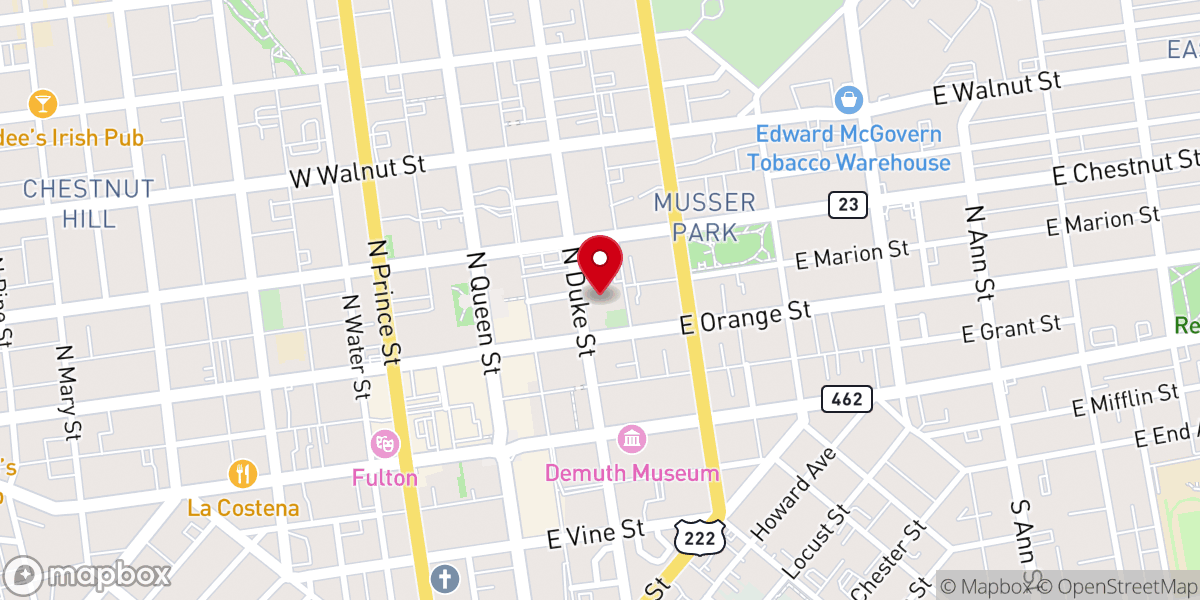 Map showing location of St. James Episcopal Church